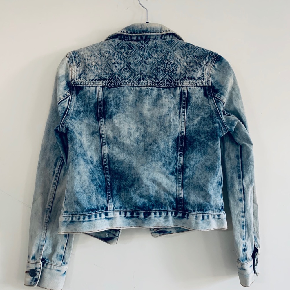 Vintage Tye Dye Distressed Detailed Jean Jacket